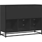 Syfax Sideboard Schwarz 100x35x76 cm Holzwerkstoff