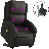 Sonstiges Massagesessel mit Aufstehhilfe Schwarz Echtleder