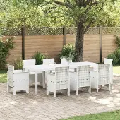 Syfax Gartentisch Weiß 250 x 100 x 73 cm Poly-Rattan