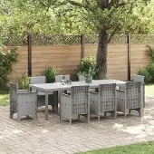 Syfax Wetterfester Gartentisch Hellgrau 250 x 100 x 73 cm Poly-Rattan