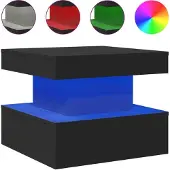 Syfax Couchtisch mit LED-Leuchten Schwarz 50x50x40 cm