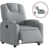 Syfax Relaxsessel Elektrisch Hellgrau Stoff