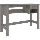 Syfax Schreibtisch HAMAR Hellgrau 110x40x75 cm Massivholz Kiefer
