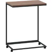 Syfax Beistelltisch mit Rollen Schwarz 55x35x70 cm Holzwerkstoff