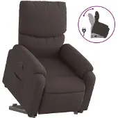 Syfax Relaxsessel mit Aufstehhilfe Dunkelbraun Stoff