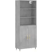 Syfax Highboard Betongrau 69,5x34x180 cm Holzwerkstoff