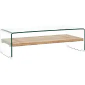 Syfax Couchtisch Transparent 98×45×31 cm Hartglas