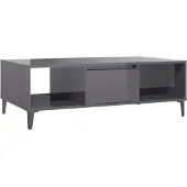 Syfax Couchtisch Hochglanz-Grau 103,5x60x35 cm Holzwerkstoff
