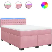 Syfax Boxspringbett mit Matratze Rosa 140x200 cm Samt