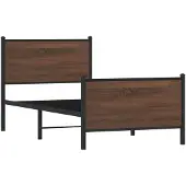 Syfax Metallbett ohne Matratze Braun Eichen-Optik 107x203 cm