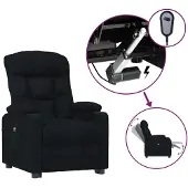 Syfax Relaxsessel Elektrisch Schwarz Stoff