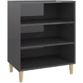 Syfax Sideboard Hochglanz-Grau 57x35x70 cm Holzwerkstoff
