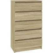 Syfax Schubladenschrank Sonoma-Eiche 60x36x103 cm Holzwerkstoff