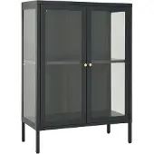 Syfax Sideboard Anthrazit 75x35x105 cm Stahl und Glas