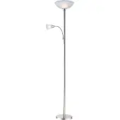 Globo Deckenfluter Blade mit Leselicht, nickel matt