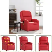 The Living Store Massagesessel Rot Kunstleder