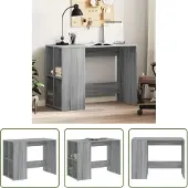 The Living Store Schreibtisch Grau Sonoma 102x50x75 cm Holzwerkstoff