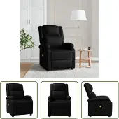 The Living Store Massagesessel Schwarz Kunstleder