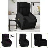 The Living Store Massagesessel mit Aufstehhilfe Elektrisch Schwarz Kunstleder