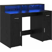 Syfax Schreibtisch mit Speicher Schwarz Eichen-Optik 120 x 55 x 91 cm