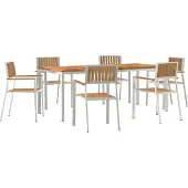 Syfax Outdoortisch-Set 7 stk. 200 x 90 x 75 cm