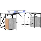 Syfax Schreibtisch Graues Sonoma Holzwerkstoff 182 x 101 x 87,5 cm