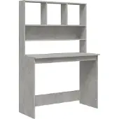 Syfax Schreibtisch mit Regal Betongrau 102x45x148 cm Holzwerkstoff
