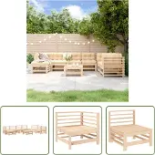 The Living Store 8-tlg. Garten-Lounge-Set Massivholz Kiefer