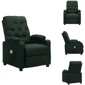 vidaXL Massagesessel Dunkelgrün Stoff - Massagesessel