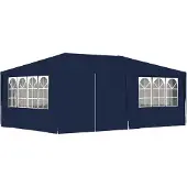 Syfax Profi-Partyzelt mit Seitenwänden 4×6 m Blau 90 g/m²