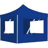Syfax Profi-Partyzelt Faltbar mit Wänden Aluminium 2×2m Blau