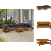 vidaXL 7-tlg. Garten-Lounge-Set mit Auflage Massivholz Akazie - Gartenmöbel-Sets
