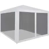 The Living Store Partyzelt mit 4 Mesh-Seitenwänden 3 x 3 m