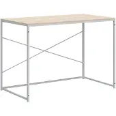 Syfax Computertisch Weiß und Eiche-Optik 110x60x70 cm Holzwerkstoff