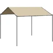Syfax Gartenpavillon Beige 3x3 m Stahl und Stoff
