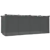 Syfax Pavillon mit Vorhängen Anthrazit 6x3 m Stahl