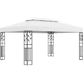 The Living Store Pavillon mit Doppeldach 3x4 m Weiß