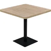 Syfax Bistrotisch MDF und Stahl Quadratisch 80x80x75 cm Eichenoptik
