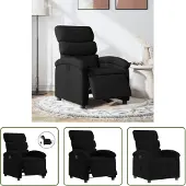 The Living Store Relaxsessel Elektrisch Schwarz Stoff