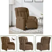 The Living Store Relaxsessel Elektrisch Braun Stoff