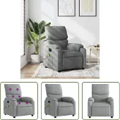 The Living Store Massagesessel Hellgrau Stoff