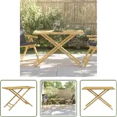 The Living Store Gartentisch Klappbar 110x55x75 cm Bambus