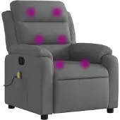 Syfax Massage-Relaxsessel, Stoff, Dunkelgrau