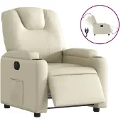 Syfax Relaxsessel Elektrisch Creme Kunstleder