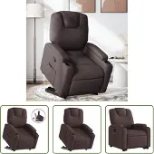 The Living Store Relaxsessel mit Aufstehhilfe Dunkelbraun Stoff