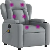 Syfax Massage-Relaxsessel, hellgrauer Stoff