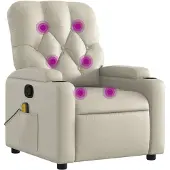 Syfax Massagesessel Creme Kunstleder