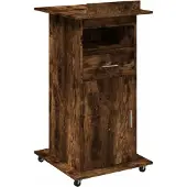 Syfax Rednerpult mit Rollen & Schublade Räuchereiche 55x55x107 cm