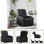 The Living Store Relaxsessel Schwarz Kunstleder