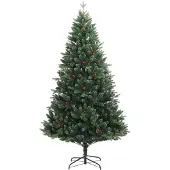 Syfax Künstlicher Weihnachtsbaum Klappbar mit Roten Beeren 150 cm
